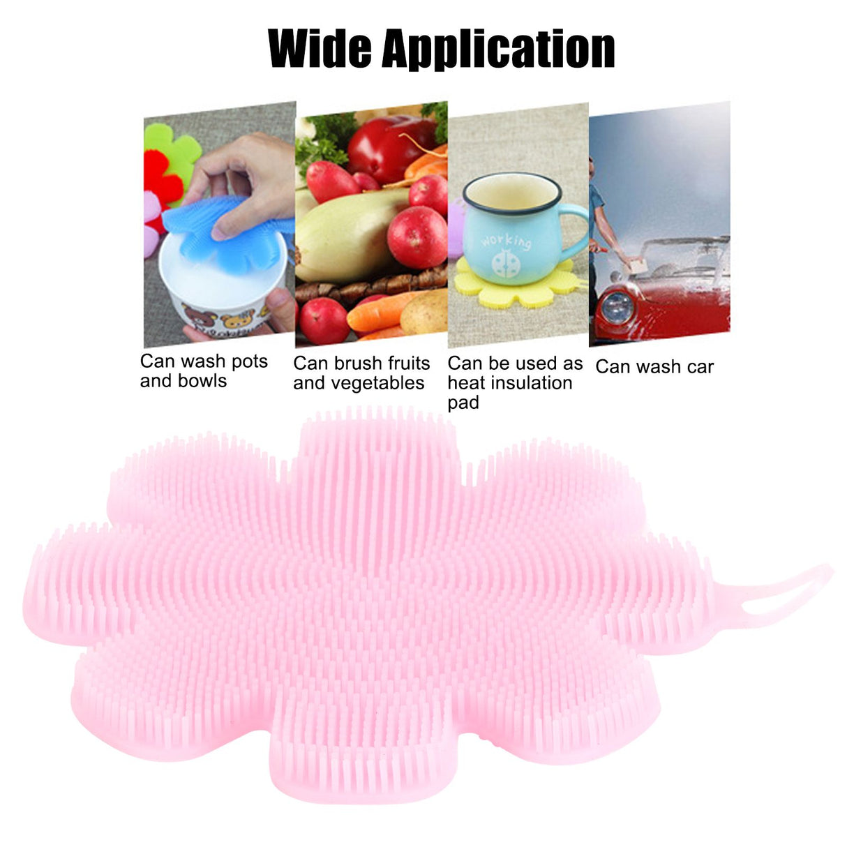 Multifunction Silicone Dish Washing Brush Bowl Pot Pan Wash Cleaning Brush Heat Resistant Mat