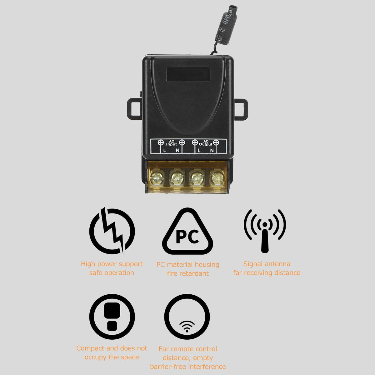 KR2201B‑4 220V High Power Remote Controller Relay 433Mhz for Water Pump Motor