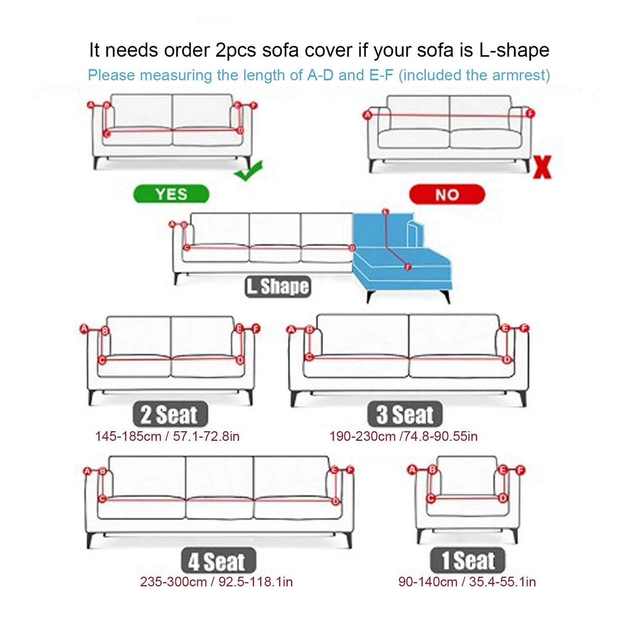 Elastic Sofa Cover Soft Stretch Slipcover Furniture Protector for Home Living Room1 Seater