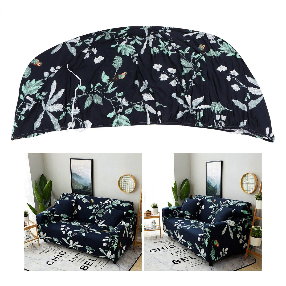 Elastic Sofa Cover Soft Polyester Fiber Slipcover Protector Furniture Accessories2 Seater