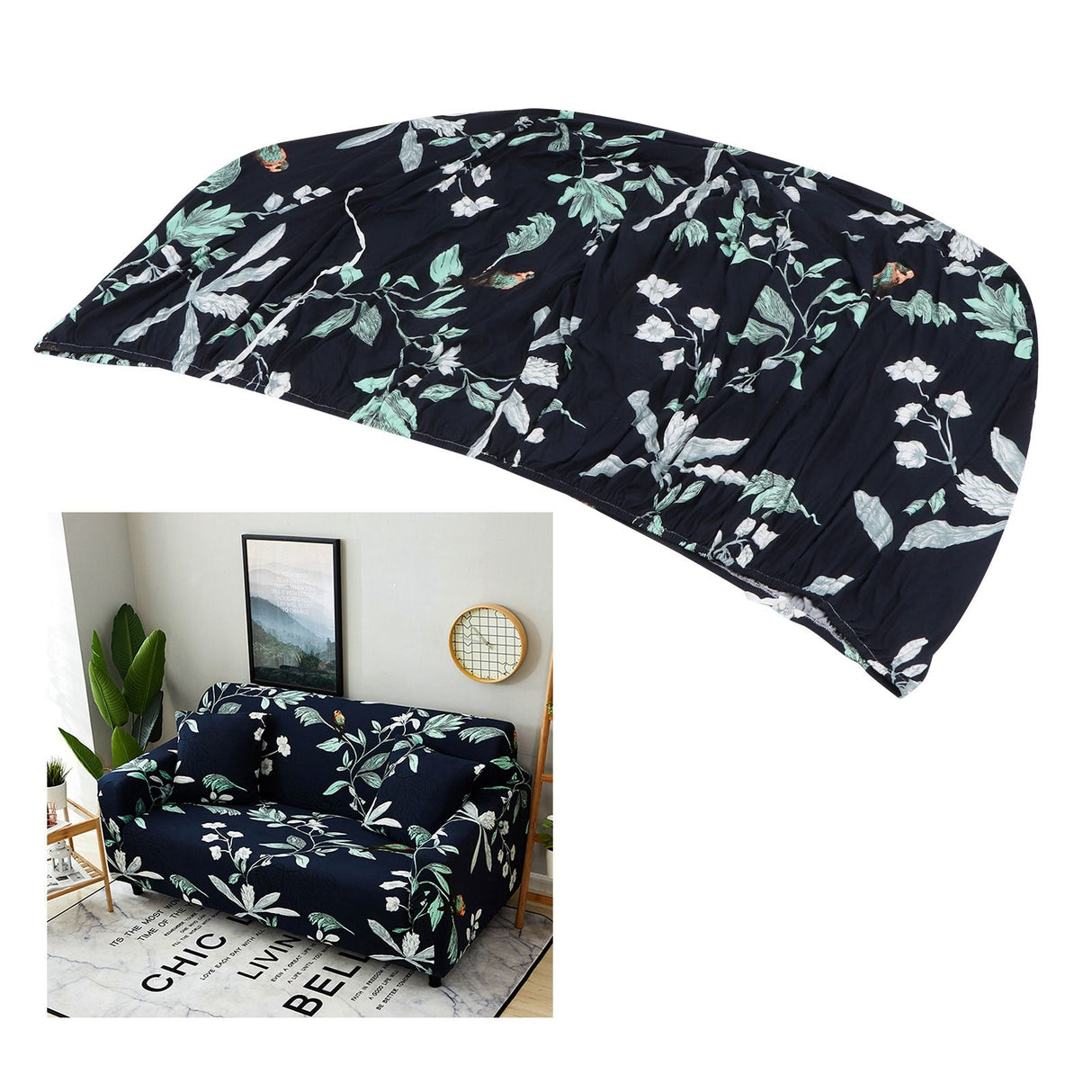 Elastic Sofa Cover Soft Polyester Fiber Slipcover Protector Furniture Accessories2 Seater