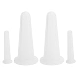 4Pcs Silicone Massage Cup Moisture Absorption Jar Face Cupping Cup Body Health CareWhite 2 Large 2 Small