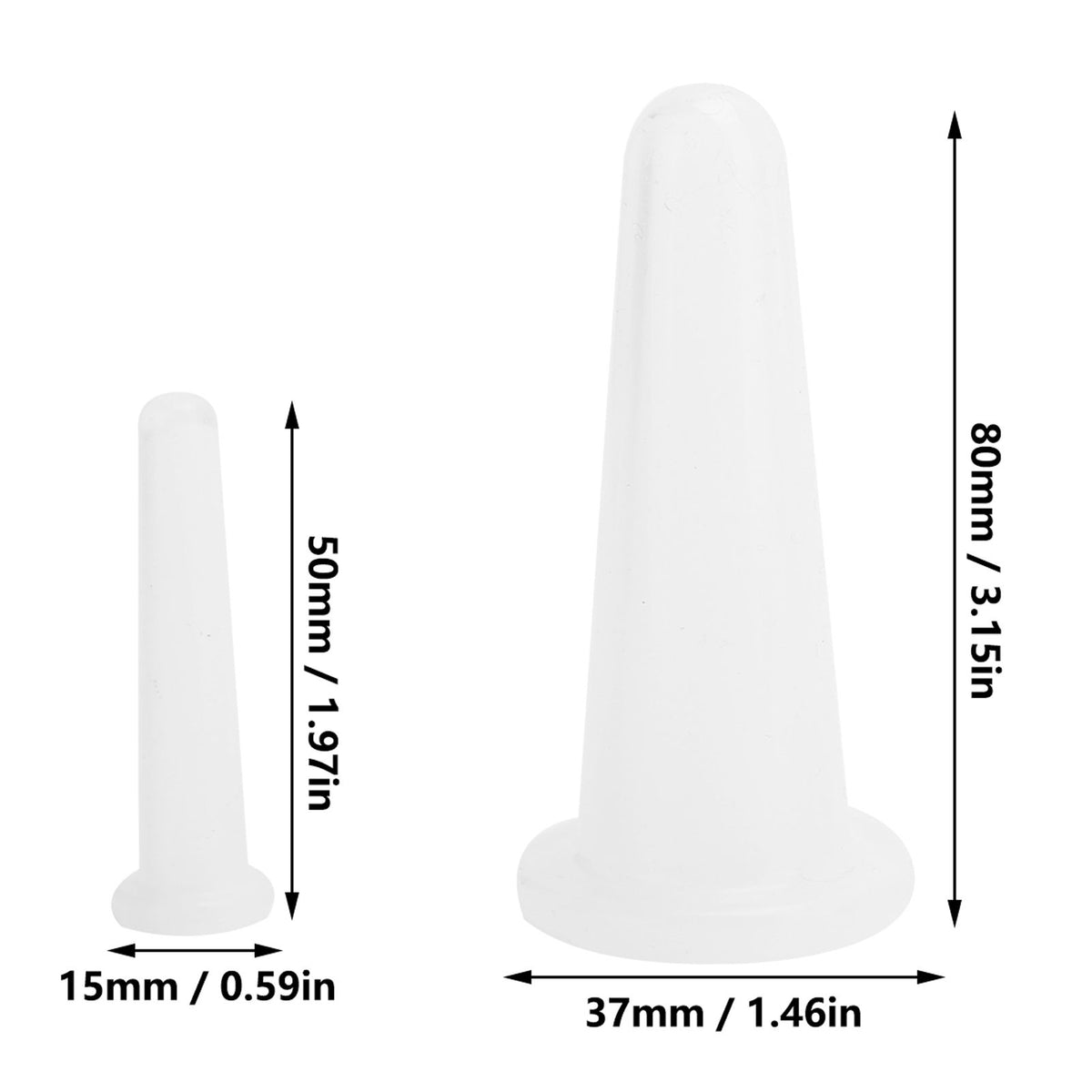 4Pcs Silicone Massage Cup Moisture Absorption Jar Face Cupping Cup Body Health CareWhite 2 Large 2 Small