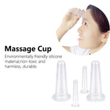 4Pcs Silicone Massage Cup Moisture Absorption Jar Face Cupping Cup Body Health CareWhite 2 Large 2 Small - Extra Image