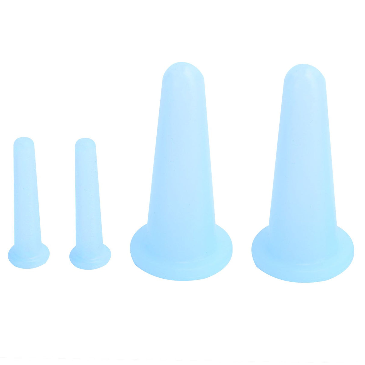 4Pcs Silicone Massage Cup Moisture Absorption Jar Face Cupping Cup Body Health CareBlue 2 Large 2 Small