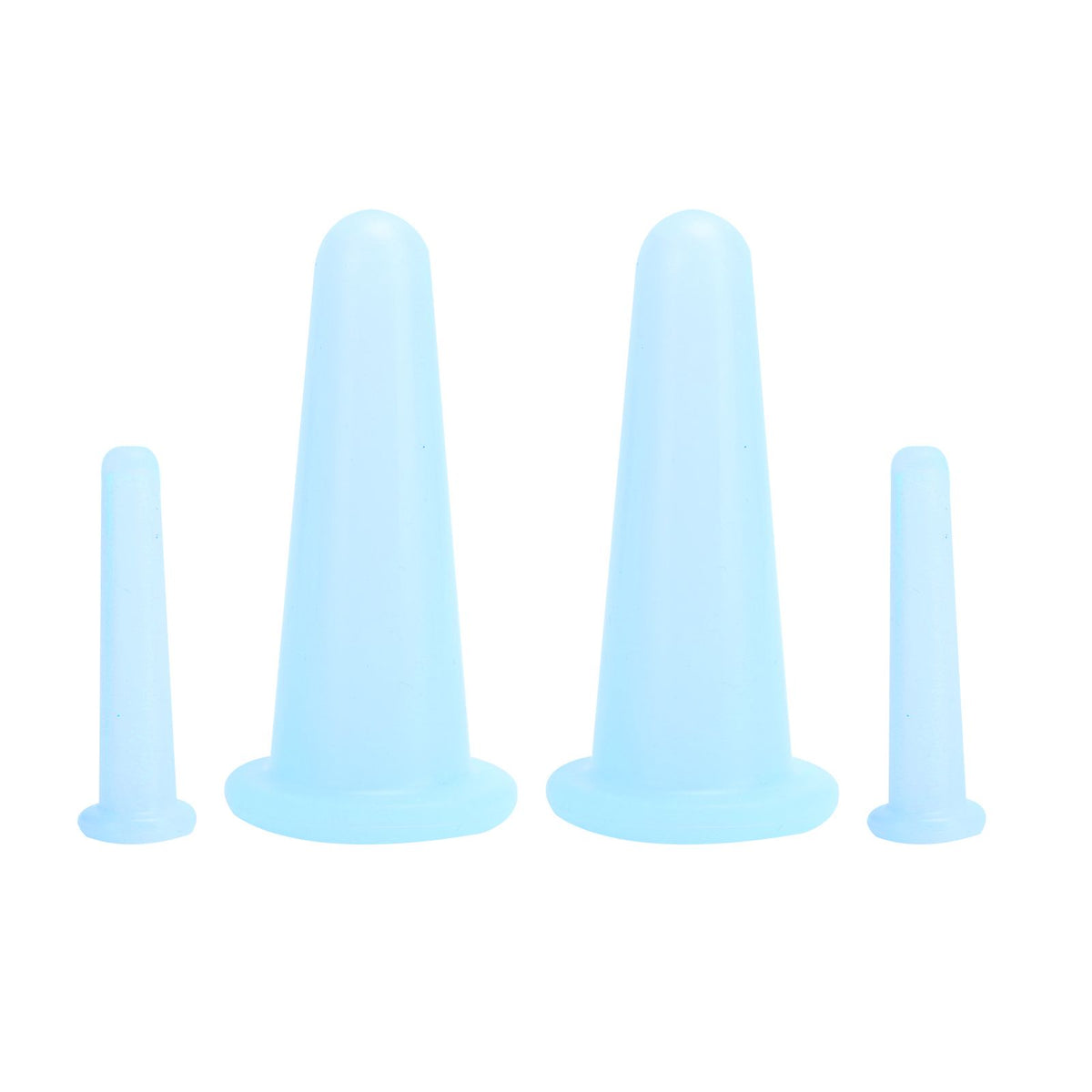 4Pcs Silicone Massage Cup Moisture Absorption Jar Face Cupping Cup Body Health CareBlue 2 Large 2 Small