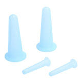 4Pcs Silicone Massage Cup Moisture Absorption Jar Face Cupping Cup Body Health CareBlue 2 Large 2 Small