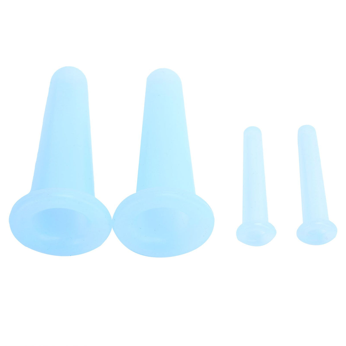 4Pcs Silicone Massage Cup Moisture Absorption Jar Face Cupping Cup Body Health CareBlue 2 Large 2 Small