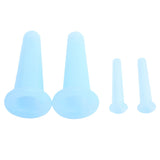 4Pcs Silicone Massage Cup Moisture Absorption Jar Face Cupping Cup Body Health CareBlue 2 Large 2 Small