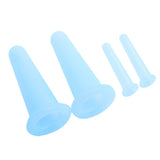 4Pcs Silicone Massage Cup Moisture Absorption Jar Face Cupping Cup Body Health CareBlue 2 Large 2 Small - Rear View