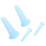 4Pcs Silicone Massage Cup Moisture Absorption Jar Face Cupping Cup Body Health CareBlue 2 Large 2 Small
