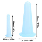 4Pcs Silicone Massage Cup Moisture Absorption Jar Face Cupping Cup Body Health CareBlue 2 Large 2 Small - Extra Image