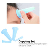 4Pcs Silicone Massage Cup Moisture Absorption Jar Face Cupping Cup Body Health CareBlue 2 Large 2 Small - Extra Image