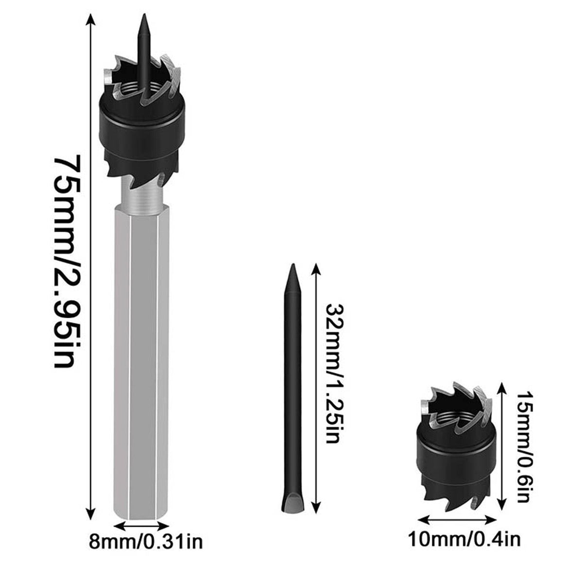 13Pcs Spot Weld Cutter Set 3/8in Spot Weld Cutter Remover Drill Bits Tool with Replacement Blade