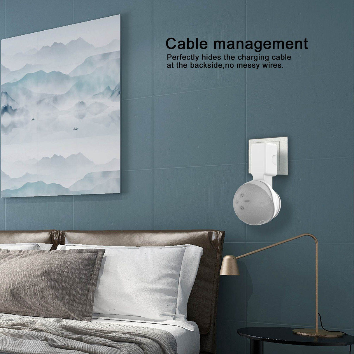 Wall Mounted Hanger Holder Stand Holder Fit for Echo Dot 4 4th Generation Smart SpeakerWhite