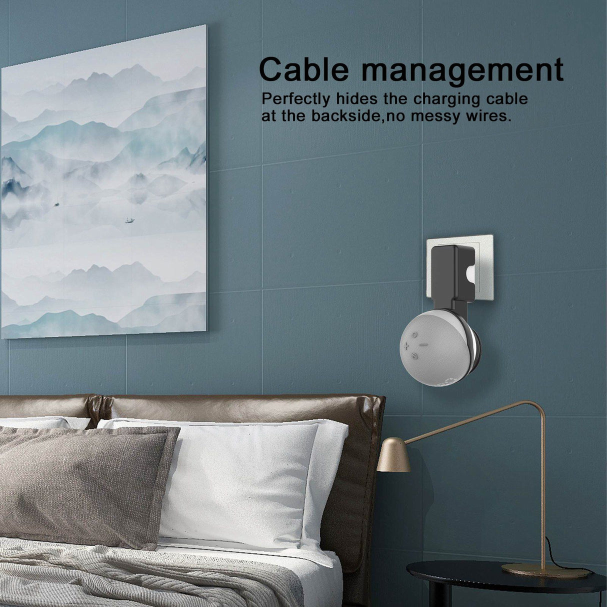 Wall Mounted Hanger Holder Stand Holder Fit for Echo Dot 4 4th Generation Smart SpeakerBlack
