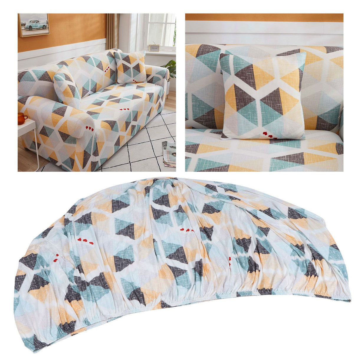 Elastic Sofa Cover Polyester Fiber Soft Slipcover Couch Cover Home Furniture Protector1 Seater