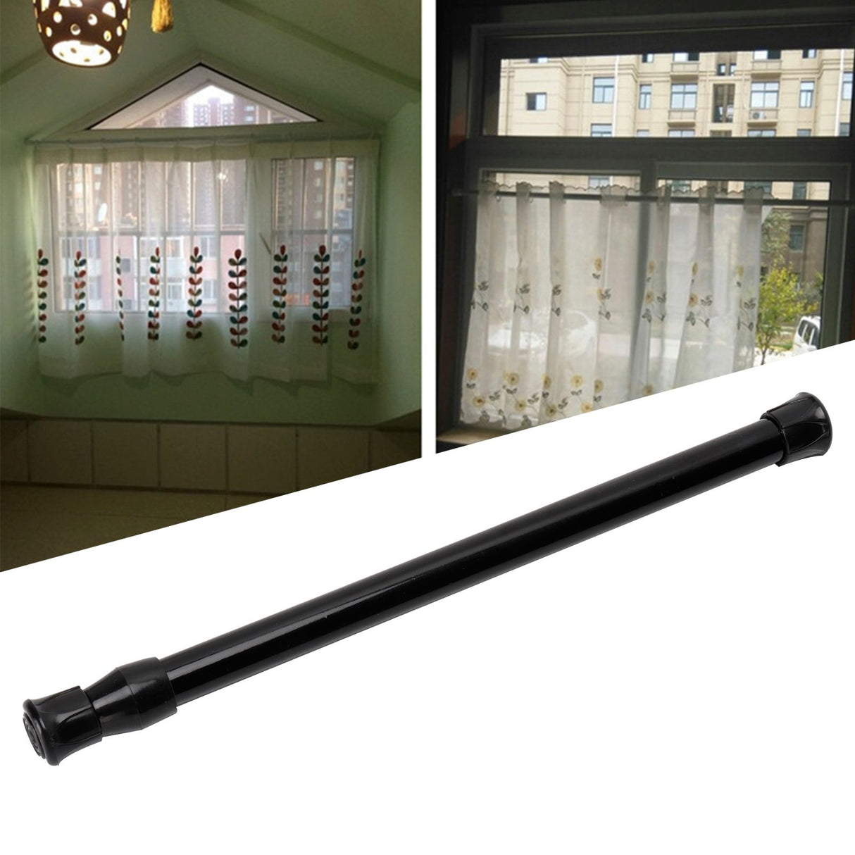 Window Curtain Rail Telescopic Spring Tension Rod for Kitchen Bathroom Wardrobe Utensils30‑50cm