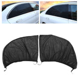 2Pcs Car Sun Shade UV Protection Anti Mosquito Car Rear Side Window Mesh Screens(For Sedan )