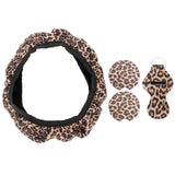 4PCS Universal Steering Wheel Cover Cup Holder Coasters Keyring Set Car Accessories Set