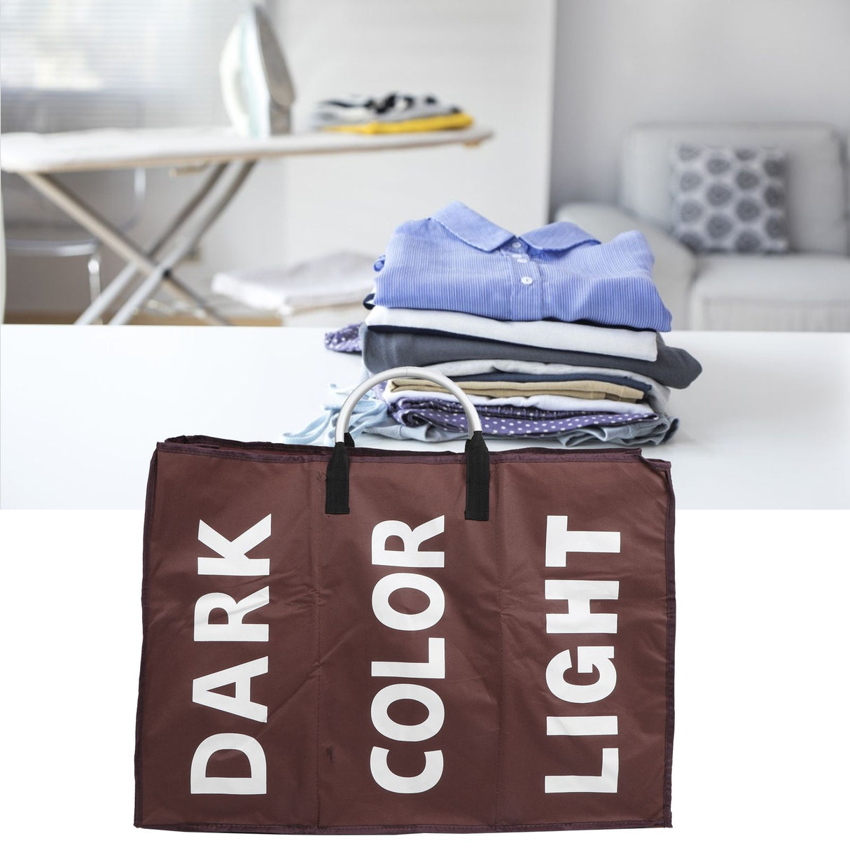 Laundry Basket Household Foldable Waterproof Clothes Storage Bag Organizer Coffee