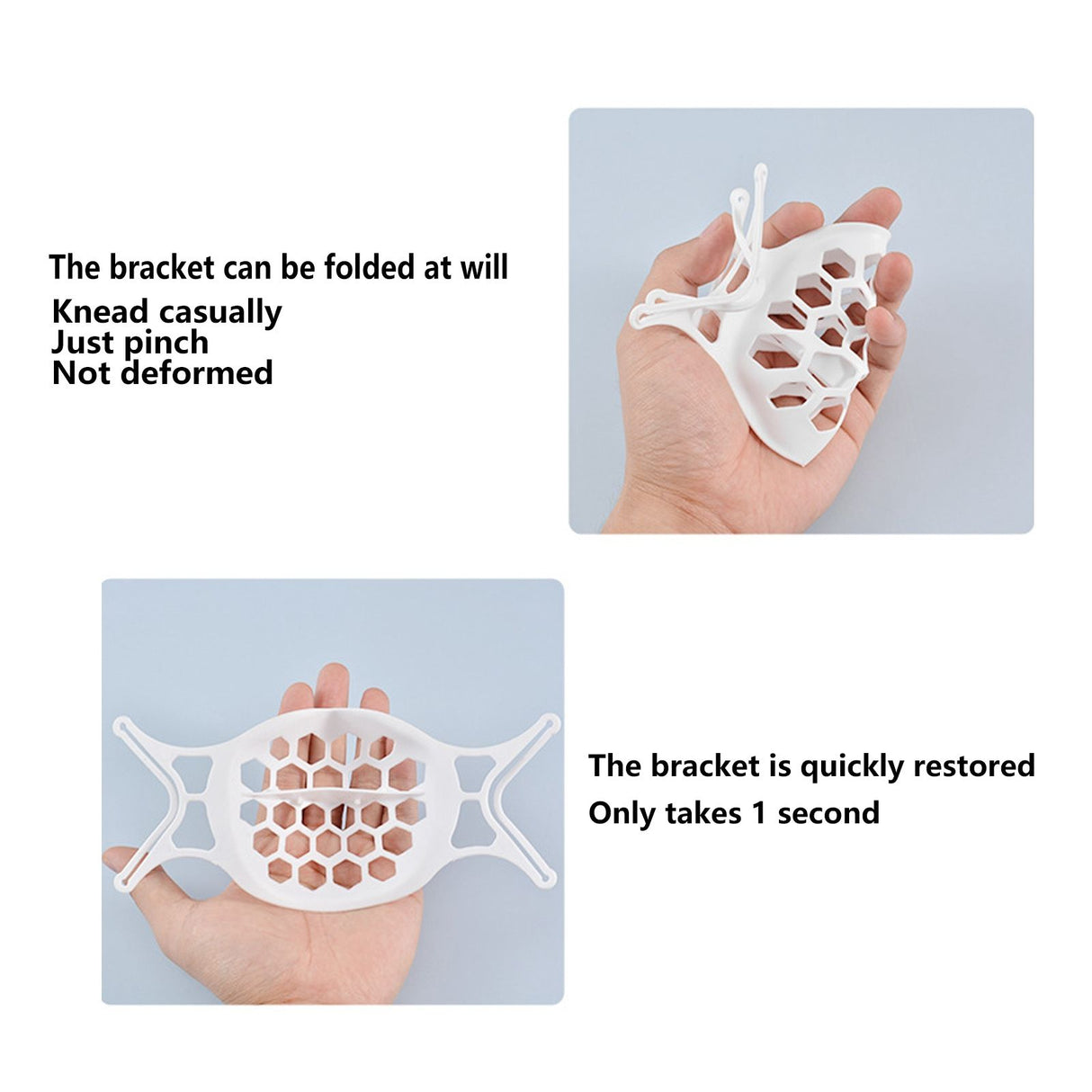 Mouth Muffle Bracket Reusable Washable Breathing Mouth Muffle Support Frame AccessoryWhite