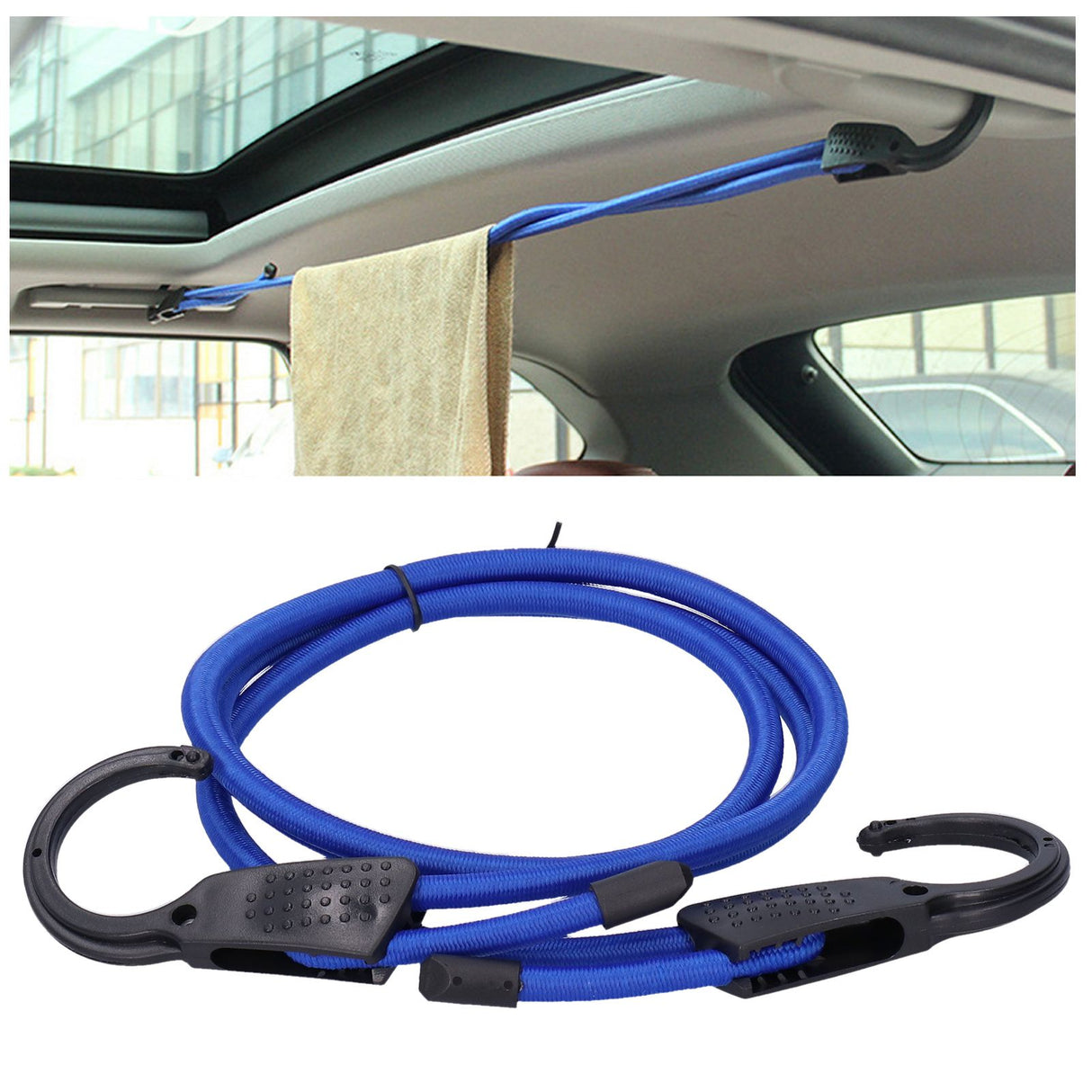 1.5M Multi Purpose Baggage Rope Adjustable Stretch Car Clothesline for Travel Use