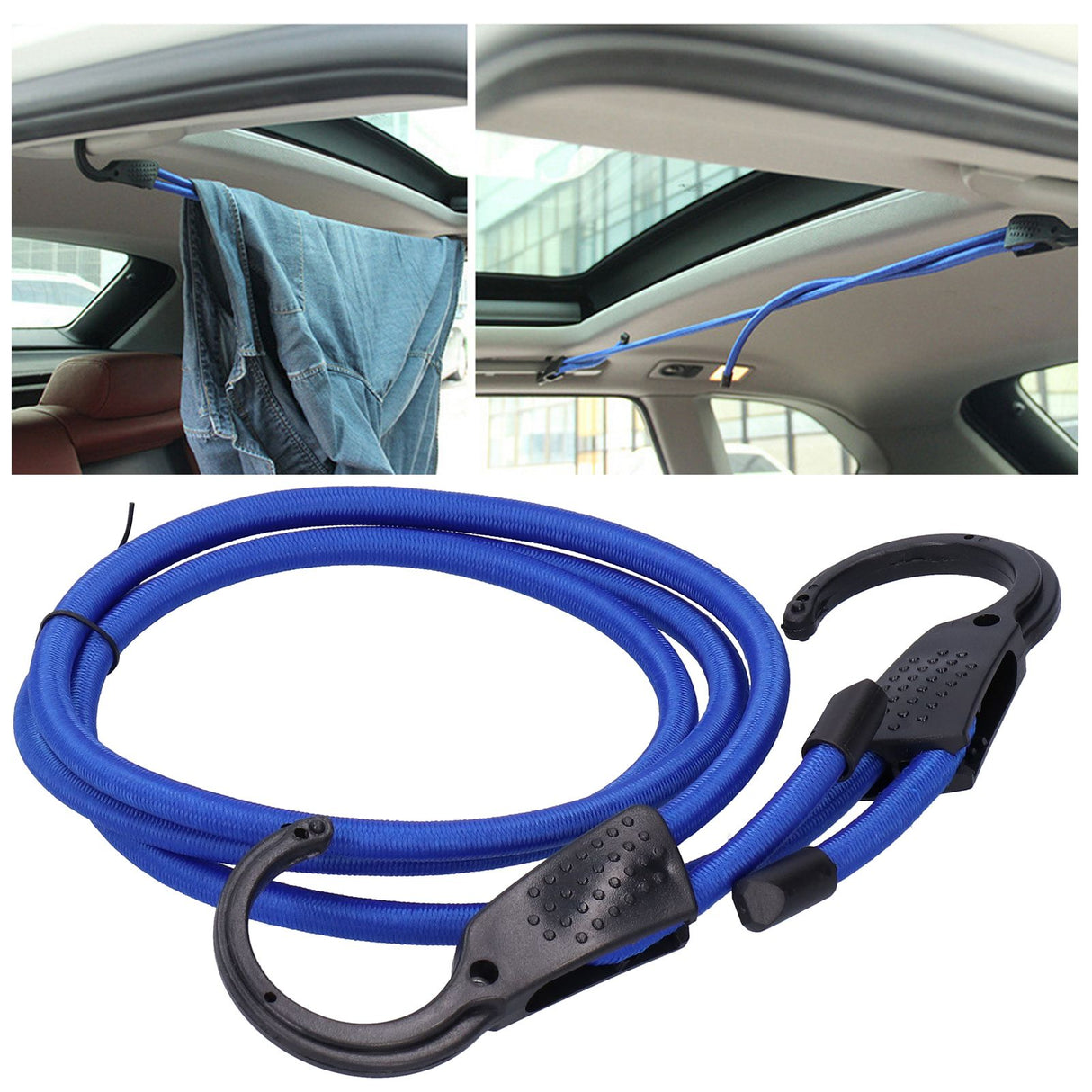 1.5M Multi Purpose Baggage Rope Adjustable Stretch Car Clothesline for Travel Use
