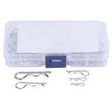 100Pcs R Cotter Pins Tractor Pin Clips with Plastic Box Assortment Kit Fastener Clip Set