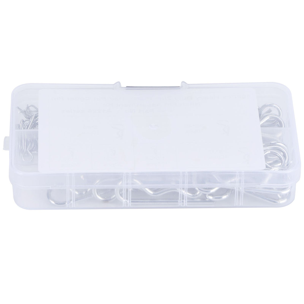 100Pcs R Cotter Pins Tractor Pin Clips with Plastic Box Assortment Kit Fastener Clip Set