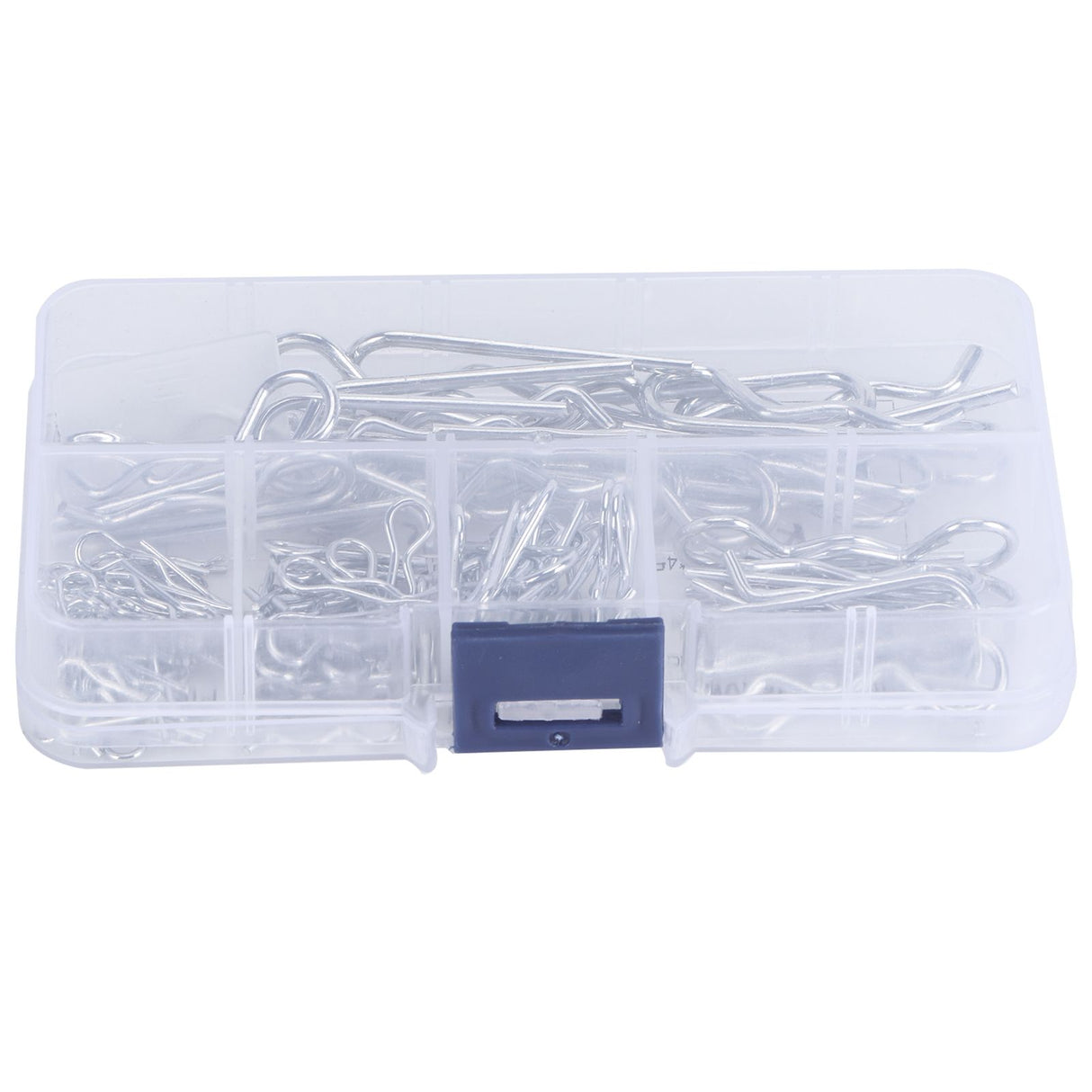 100Pcs R Cotter Pins Tractor Pin Clips with Plastic Box Assortment Kit Fastener Clip Set