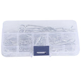 100Pcs R Cotter Pins Tractor Pin Clips with Plastic Box Assortment Kit Fastener Clip Set - Close-Up Angle