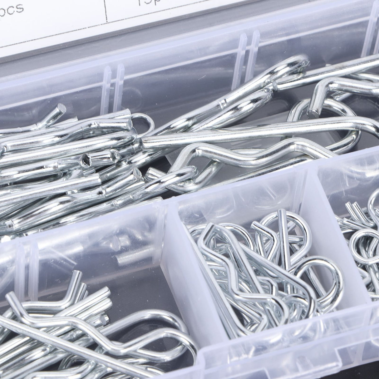 100Pcs R Cotter Pins Tractor Pin Clips with Plastic Box Assortment Kit Fastener Clip Set