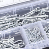 100Pcs R Cotter Pins Tractor Pin Clips with Plastic Box Assortment Kit Fastener Clip Set