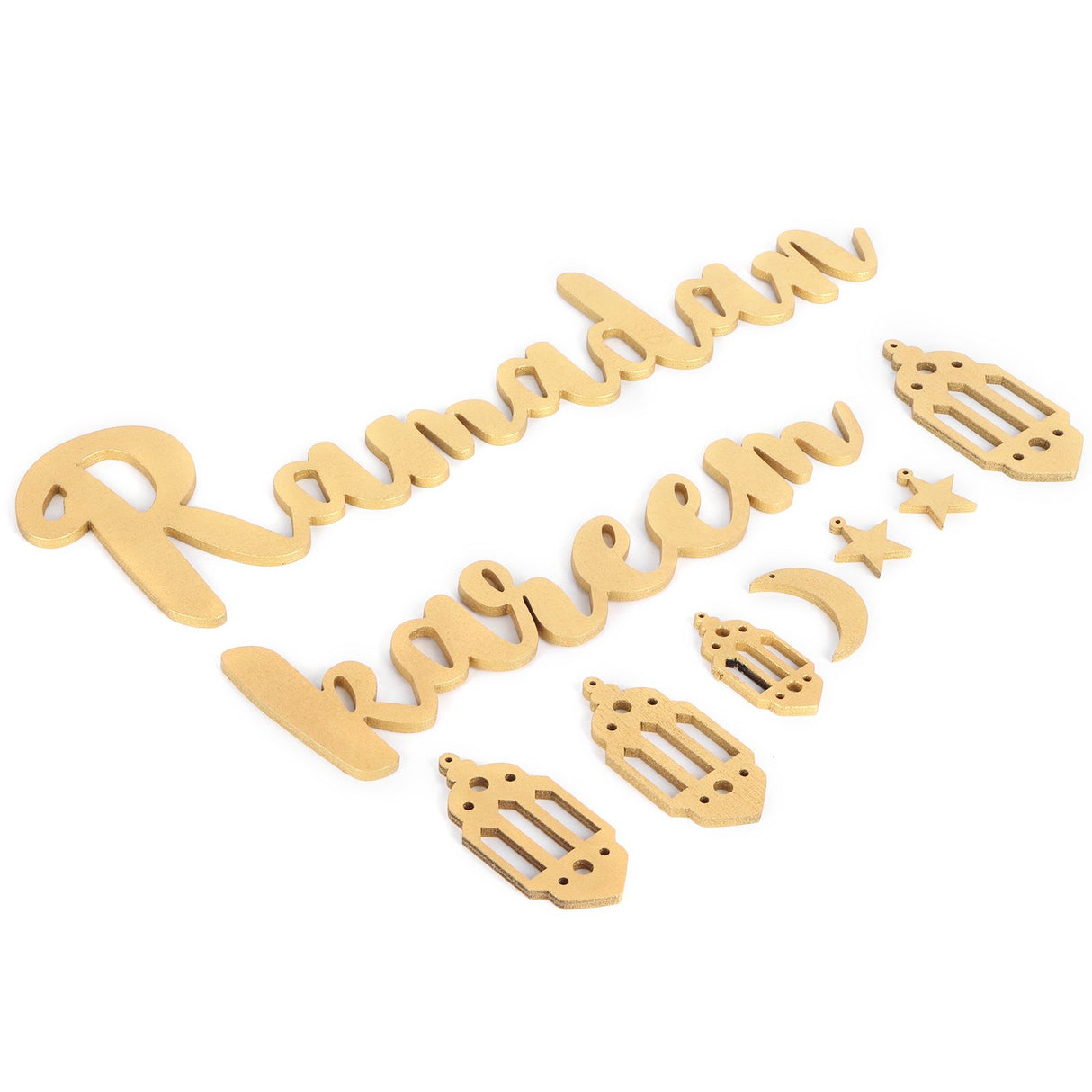 Wooden Hanging Plaque Sign Pendant Ornament Wall DIY Letter Wall Ornaments Home DecorationGold