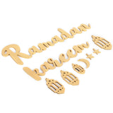 Wooden Hanging Plaque Sign Pendant Ornament Wall DIY Letter Wall Ornaments Home DecorationGold - Side View