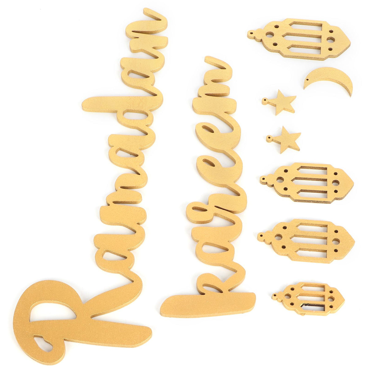 Wooden Hanging Plaque Sign Pendant Ornament Wall DIY Letter Wall Ornaments Home DecorationGold