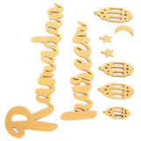 Wooden Hanging Plaque Sign Pendant Ornament Wall DIY Letter Wall Ornaments Home DecorationGold - Rear View