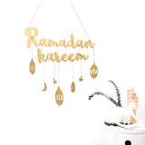 Wooden Hanging Plaque Sign Pendant Ornament Wall DIY Letter Wall Ornaments Home DecorationGold - Extra Image