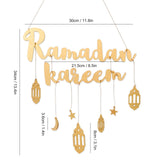Wooden Hanging Plaque Sign Pendant Ornament Wall DIY Letter Wall Ornaments Home DecorationGold - Extra Image