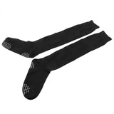 Women Yoga Socks Non Slip Warm Thigh High Stockings for Fitness Latin Dance Sports Black