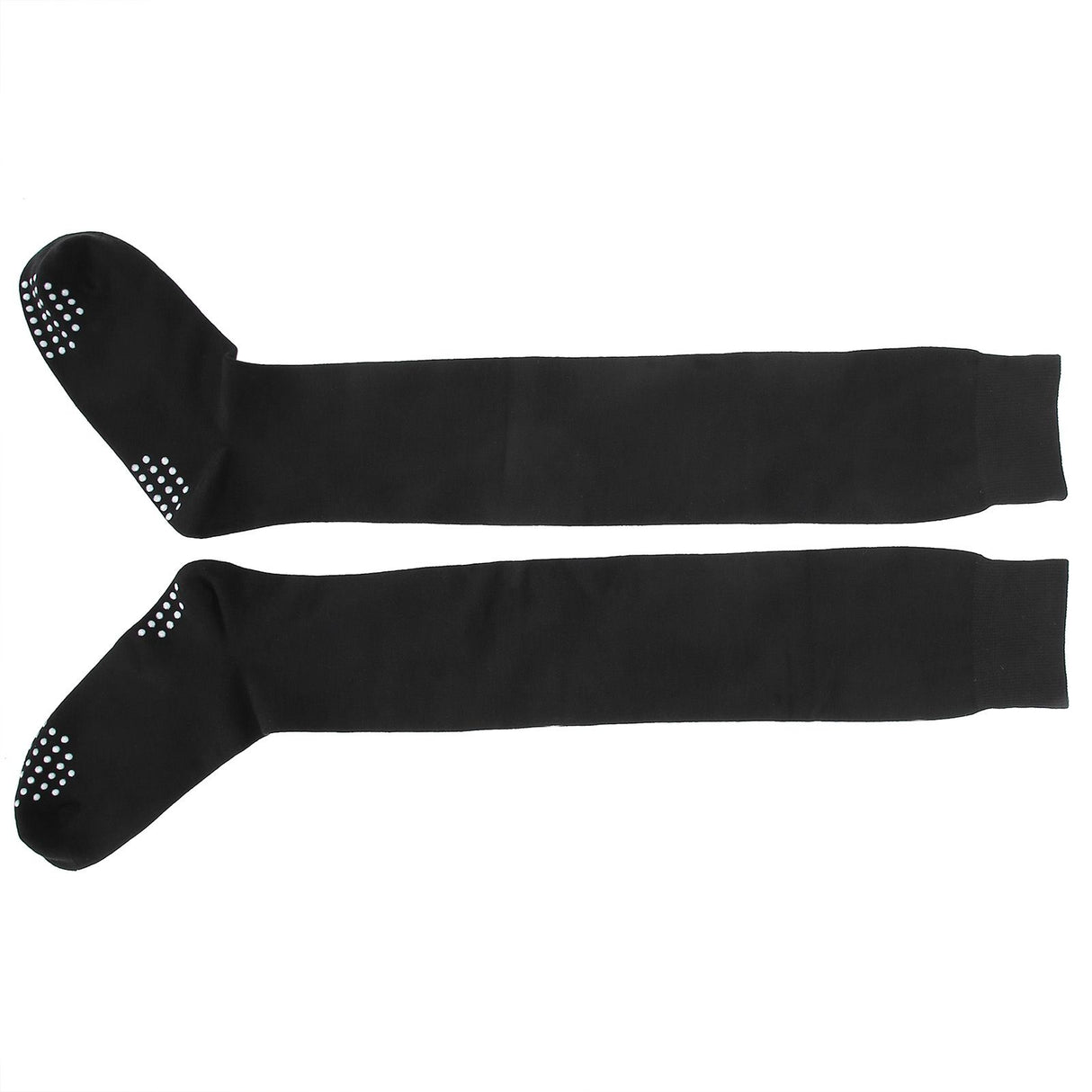 Women Yoga Socks Non Slip Warm Thigh High Stockings for Fitness Latin Dance Sports Black