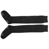 Women Yoga Socks Non Slip Warm Thigh High Stockings for Fitness Latin Dance Sports Black - Side View