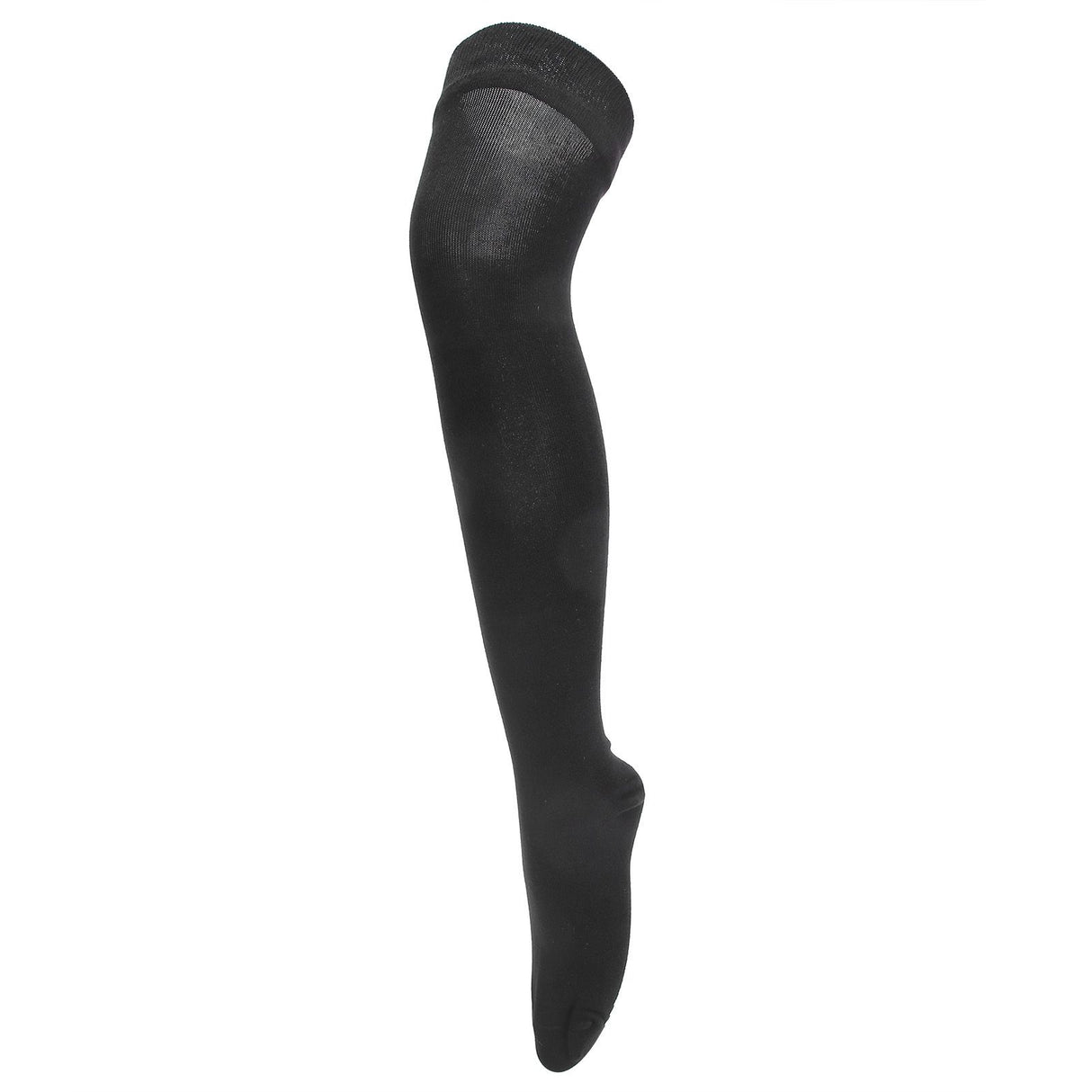 Women Yoga Socks Non Slip Warm Thigh High Stockings for Fitness Latin Dance Sports Black
