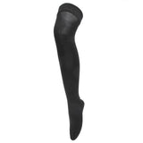 Women Yoga Socks Non Slip Warm Thigh High Stockings for Fitness Latin Dance Sports Black - Rear View