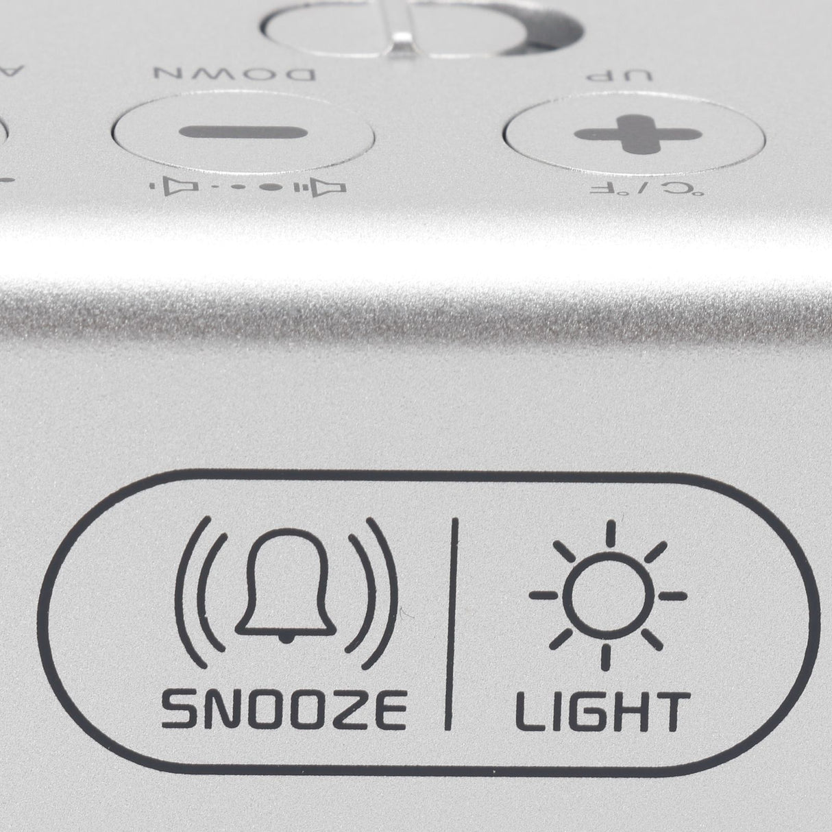 LED Digital Alarm Clock Thermometer with Snooze USB Charging Bedroom Office DecorationSilver