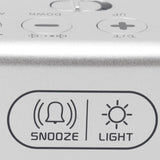 LED Digital Alarm Clock Thermometer with Snooze USB Charging Bedroom Office DecorationSilver