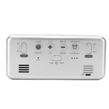 LED Digital Alarm Clock Thermometer with Snooze USB Charging Bedroom Office DecorationSilver