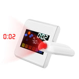 Indoor Projection LED Clock Thermometer Hygrometer Weather Forecast Snooze Perpetual CalendarWhite