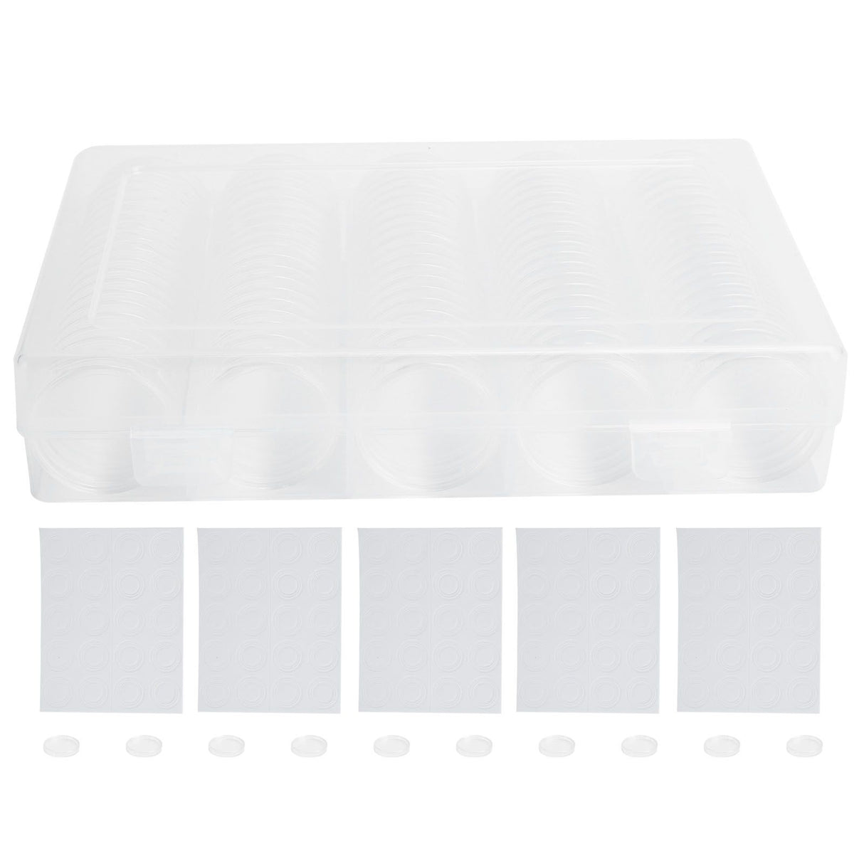 100PCS Transparent Coin Storage Box 17/20/25/27/30mm Round Coin Capsules Containers Protector
